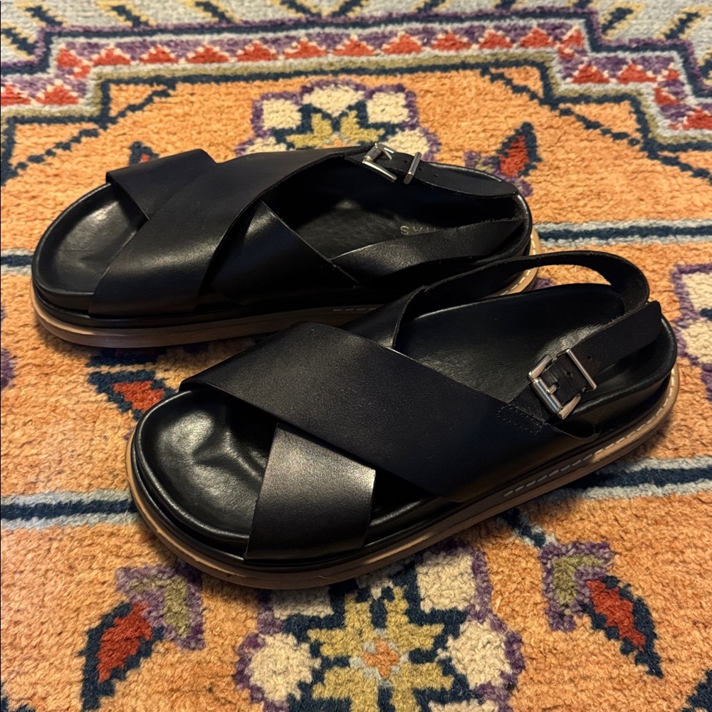ALOHAS Black and Tan Sandals - Picture 3 of 8